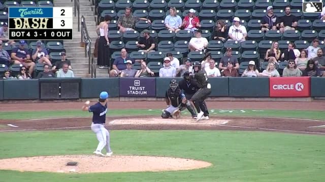 Kyle Lodise homers (14) on a fly ball to left center field.
