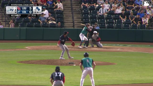 Juan Brito homers (6) on a fly ball to right center field. Petey Halpin scores. Angel Genao scores.