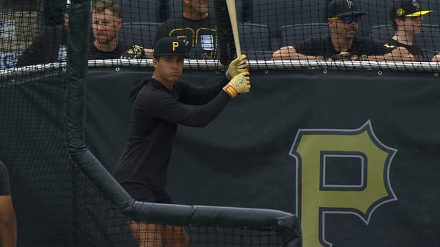 #1 pick Derek Curiel joins practice at PNC park