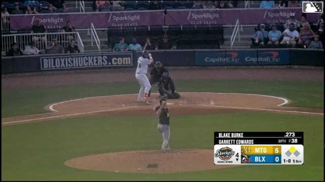 Blake Burke singles on a sharp line drive to left fielder Mac Horvath. Jesús Made scores.