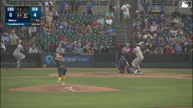 George Lombard Jr. homers (6) on a fly ball to right center field.