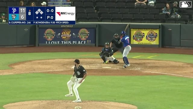Kaelen Culpepper homers (7) on a fly ball to center field.