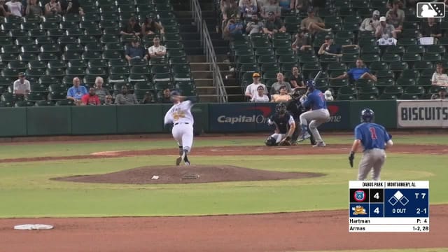 Ariel Armas singles on a ground ball to right fielder Jhon Diaz. Karson Simas scores.