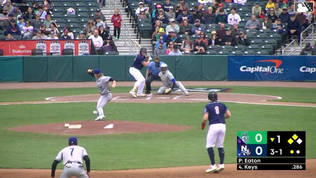 Sean Keys singles on a line drive to center fielder Braylen Wimmer. Arjun Nimmala scores. Jace Bohrofen scores.