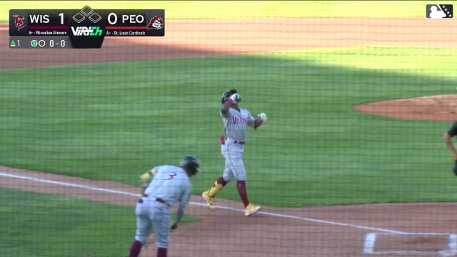Luis Peña homers in first High-A at-bat