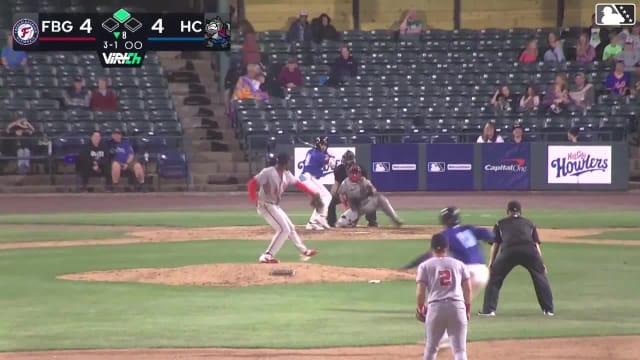 Juneiker Caceres doubles (5) on a fly ball to left fielder Jordan Williams. Robert Arias scores.
