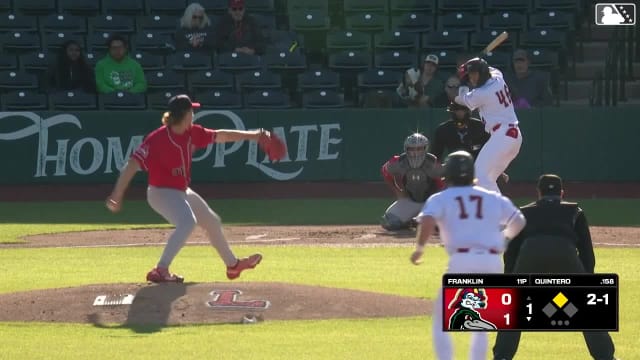 Tanner Franklin In play, run(s) to Eduardo Quintero