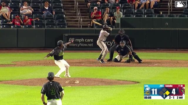 Jansel Luis homers (7) on a line drive to right field. Jesus Valdez scores.