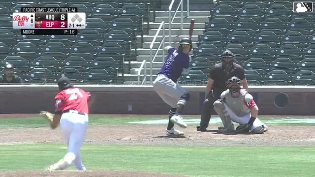 Zac Veen homers (20) on a fly ball to center field.