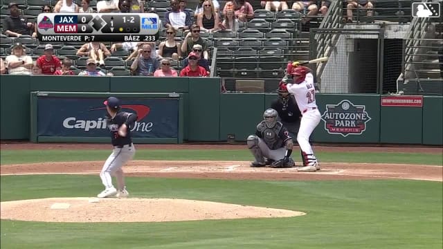 Joshua Báez homers (11) on a fly ball to left center field.