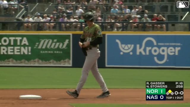 Coby Mayo rips an RBI double down the left-field line
