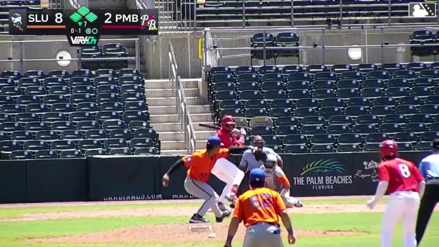 Yairo Padilla hits a grand slam (1) to left field. Jonathan Mejía scores. Trevor Haskins scores. Sebastian Dos Santos scores.