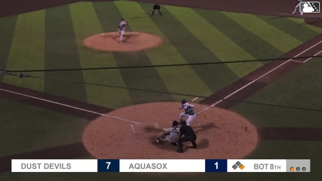 Jonny Farmelo triples (4) on a line drive to right fielder Randy De Jesus. Anthony Donofrio scores.