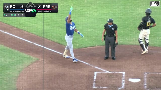 Emil Morales's first Single-A Rancho Cucamonga homer