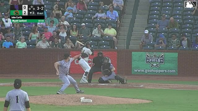 Wyatt Sanford homers (11) on a fly ball to center field.