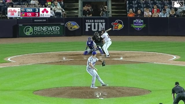 Max Anderson singles on a line drive to right fielder Matthew Lugo. Cal Stevenson scores. Trei Cruz to 3rd. Jace Jung to 2nd.