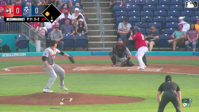 Stiven Flores doubles (11) on a sharp fly ball to center fielder Marco Argudin. Jaden Fauske scores.