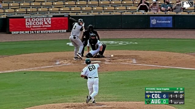 Sean Gamble homers (6) on a fly ball to right center field.