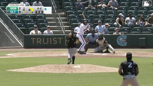 Jacob Gonzalez doubles (8) on a line drive to right fielder Heston Kjerstad. Braden Montgomery scores. Oliver Dunn scores.