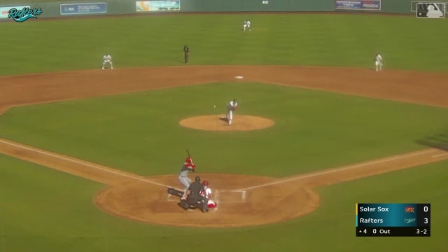 Jake Munroe homers (1) on a fly ball to left field.