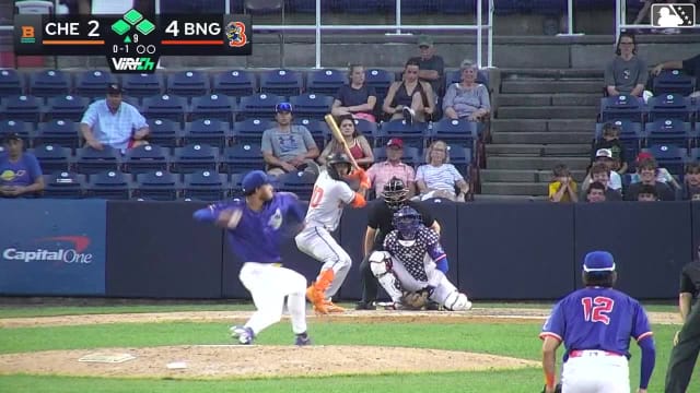 Aron Estrada hits a grand slam (14) to right center field. Tavian Josenberger scores. Willy Vasquez scores. Fernando Peguero scores.