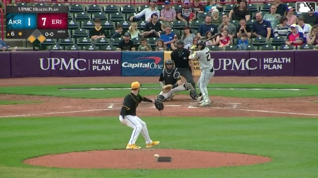 Alfonsin Rosario singles on a line drive to left fielder Justice Bigbie. Joe Lampe scores. Luke Hill to 2nd.
