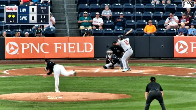 Keaton Anthony doubles (12) on a fly ball to right fielder Jasson Domínguez. Otto Kemp scores. Kameron Misner out at home on the throw, right fielder Jasson Domínguez to second baseman Marco Luciano to catcher J.C. Escarra.