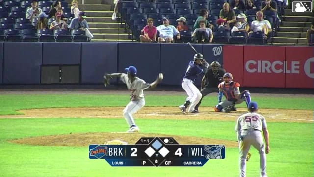 Yeremy Cabrera singles on a line drive to left fielder Trace Willhoite. Eli Willits scores.