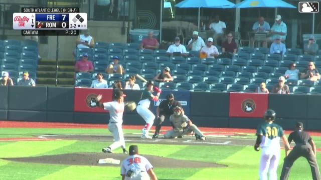 Owen Carey singles on a sharp line drive to right fielder RJ Austin. Tate Southisene scores. John Gil to 2nd.