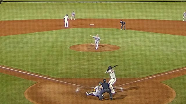 Tyler Uberstine strikes out two batters