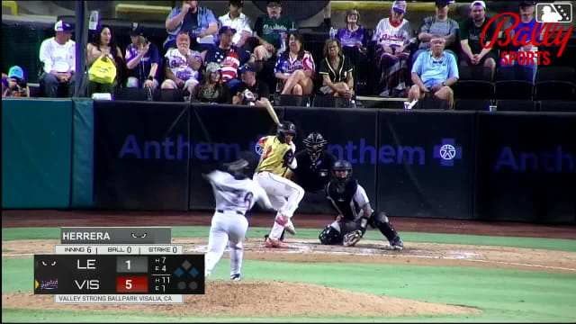 Kayson Cunningham singles on a line drive to left fielder Conner Westenburg. Jose Alpuria scores. Eliesbert Alejos to 2nd.