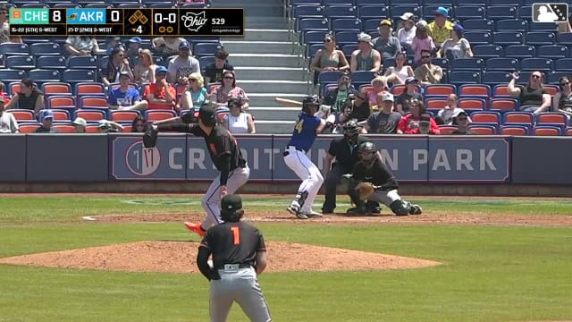 Ralphy Velazquez homers (6) on a fly ball to right center field.