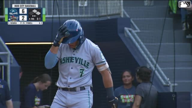 Caden Powell doubles (6) on a sharp fly ball to left fielder Yeison Morrobel. John Garcia scores. Zach Daudet out at home on the throw, left fielder Yeison Morrobel to shortstop Luke Hanson to catcher Malcolm Moore.