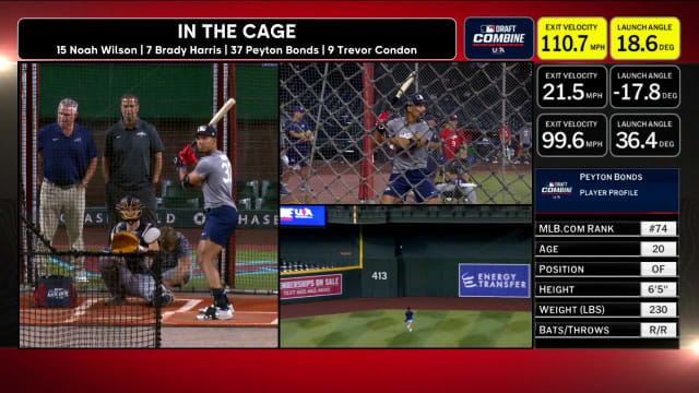 Peyton Bonds takes BP at MLB Draft Combine