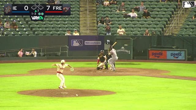 Korbyn Dickerson doubles (9) on a sharp line drive to right fielder Kyle Fossum. Brady O'Brien scores.