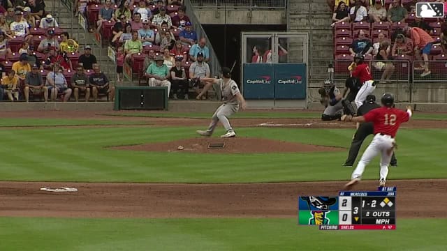 Yasser Mercedes doubles (4) on a ground ball to right fielder Nolan Sailors. Marek Houston scores.