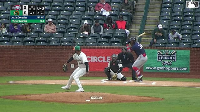 Justin Gonzales homers (5) on a line drive to left center field.