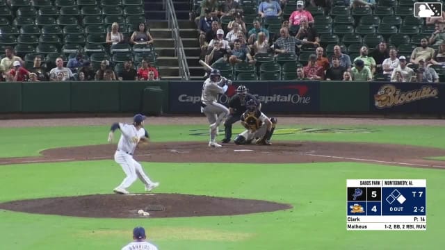 Juan Matheus homers (9) on a line drive to left field. Aiva Arquette scores.