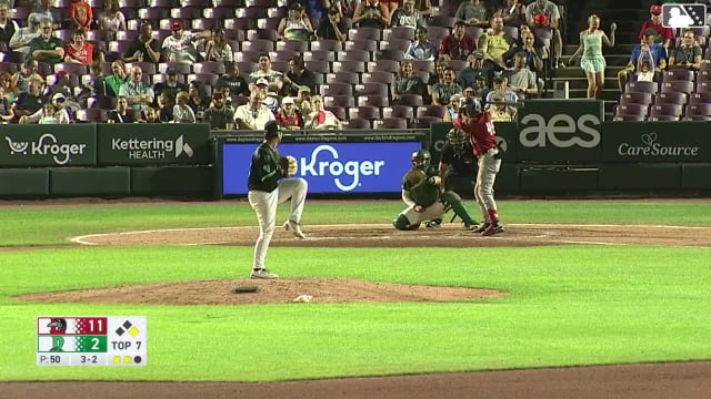 Eduardo Quintero doubles (21) on a line drive to center fielder Kyle Henley. Charles Davalan scores.