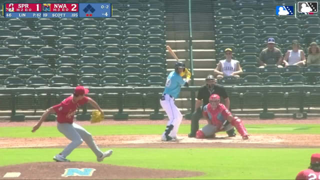 Connor Scott strikes out swinging.