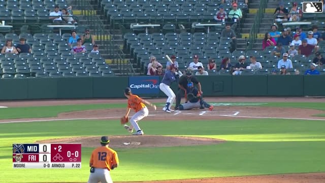 Malcolm Moore homers (3) on a fly ball to center field.