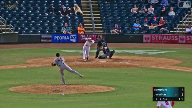Carlos Sanchez homers (1) on a line drive to right field. Cade McGee scores.