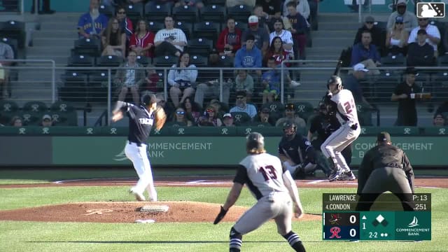 Charlie Condon homers (12) on a fly ball to left center field. Zac Veen scores.