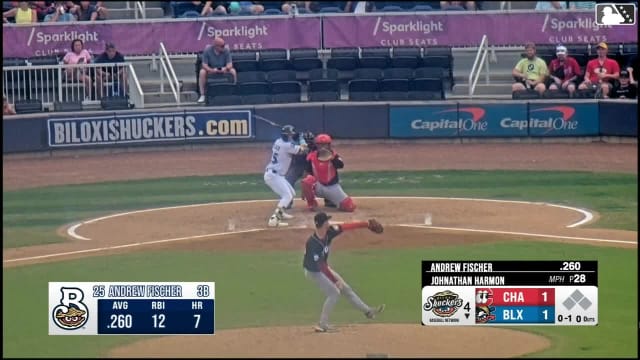 Andrew Fischer homers (8) on a fly ball to right field.