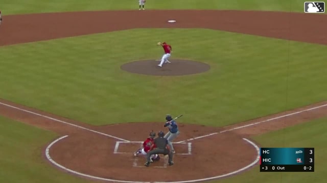 Juneiker Caceres homers (8) on a fly ball to right center field.