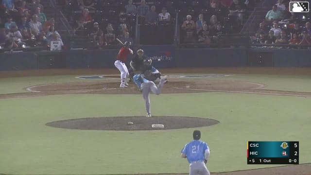 Marco Argudin singles on a sharp line drive to right fielder Dean Moss. Josh Springer scores. Daniel Flames to 3rd. Marco Argudin to 2nd.