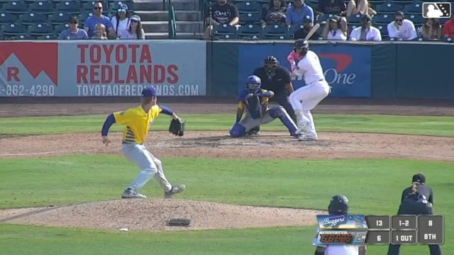 Korbyn Dickerson homers (5) on a fly ball to left center field. Sebastian De Andrade scores. Starlin Aguilar scores.