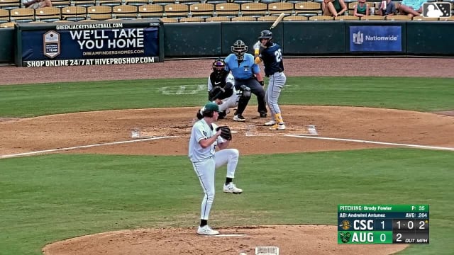 Andreimi Antunez homers (3) on a fly ball to left field. Jack Lines scores. Slater de Brun scores.