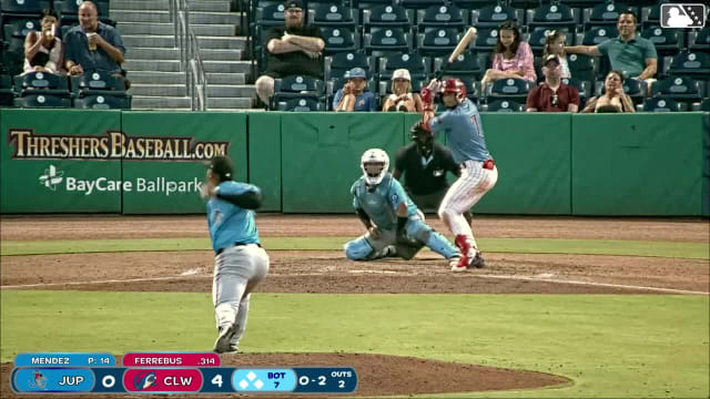 Alirio Ferrebus homers (9) on a fly ball to right center field.