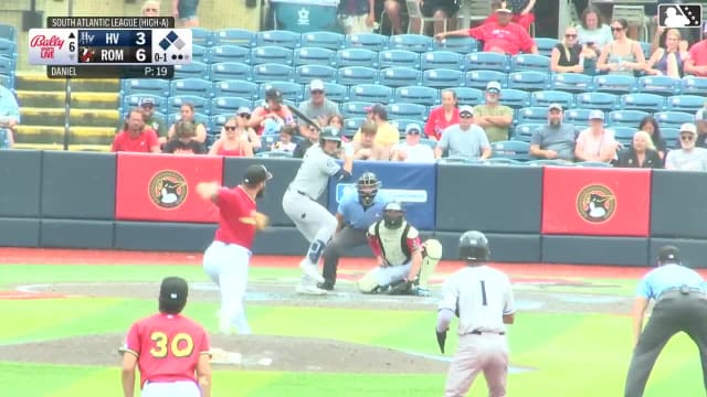 Kaeden Kent singles on a ground ball to center fielder Eric Hartman. Josue Gonzalez scores. Luis Durango scores.